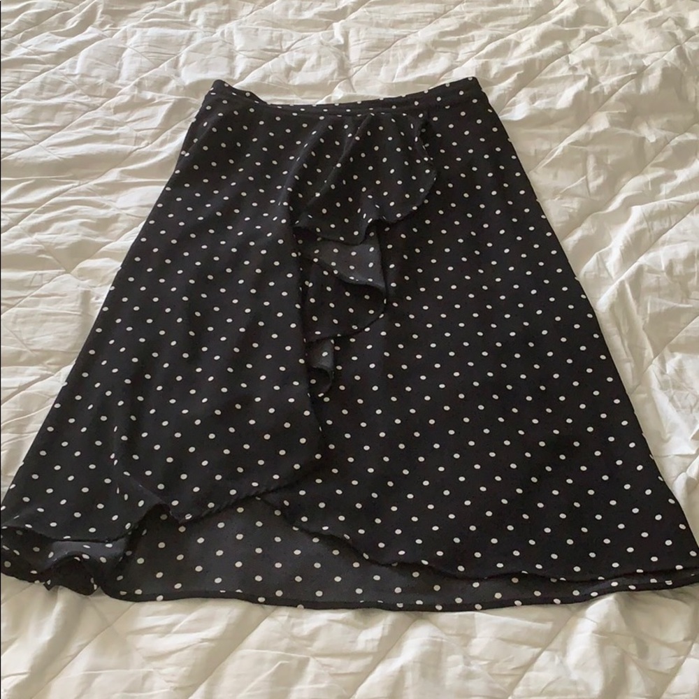 Flowy polka dot wrap skirt